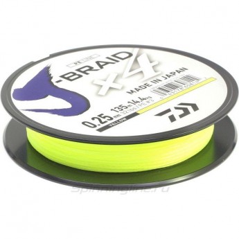 Шнур DAIWA J-Braid X4E-W/SC 0,15мм 135м желтый